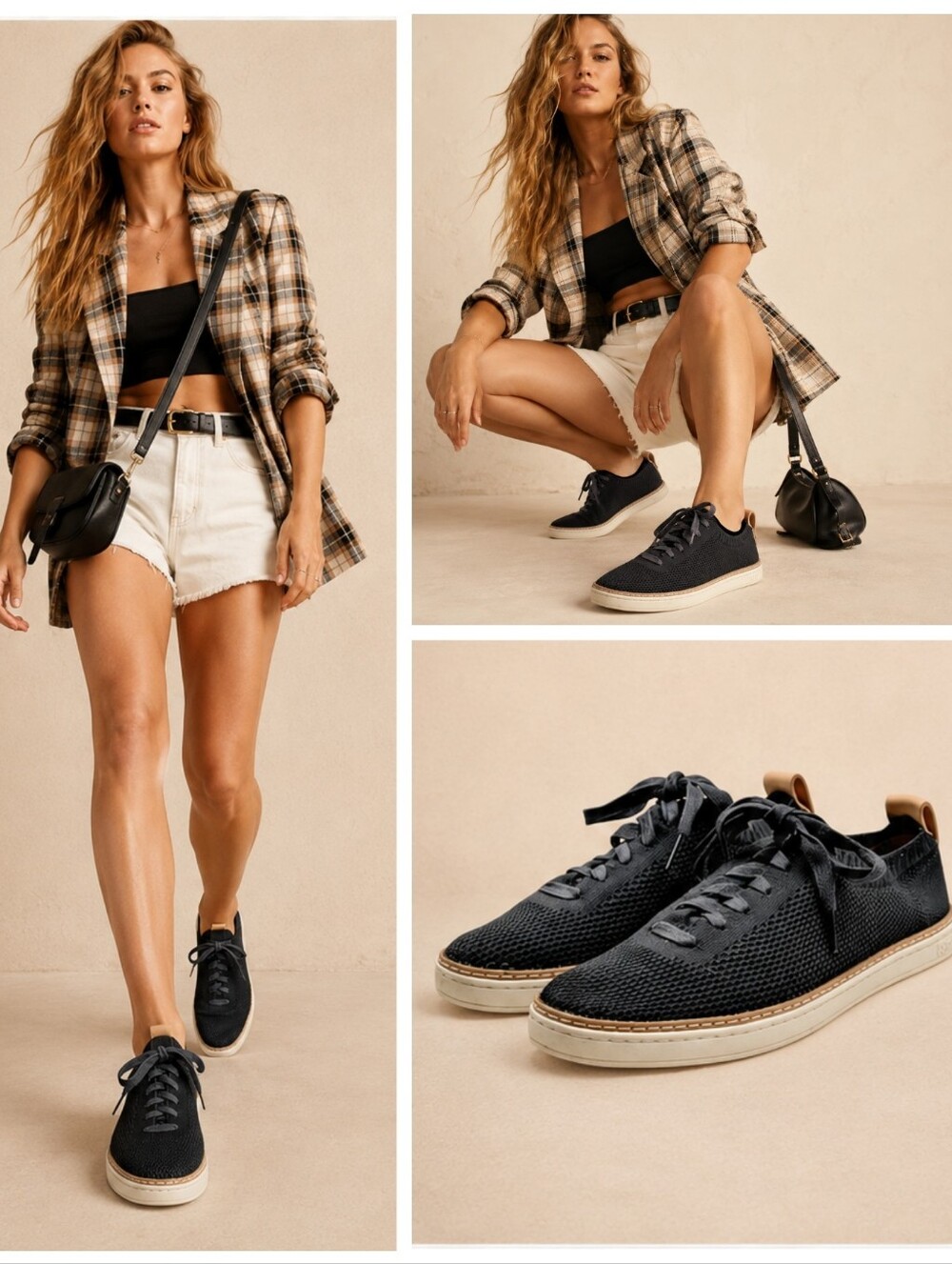 UGG Sidney Knit Lace Up Sneakers Black Breathable Comfort Shoes 10 EUC  S4158